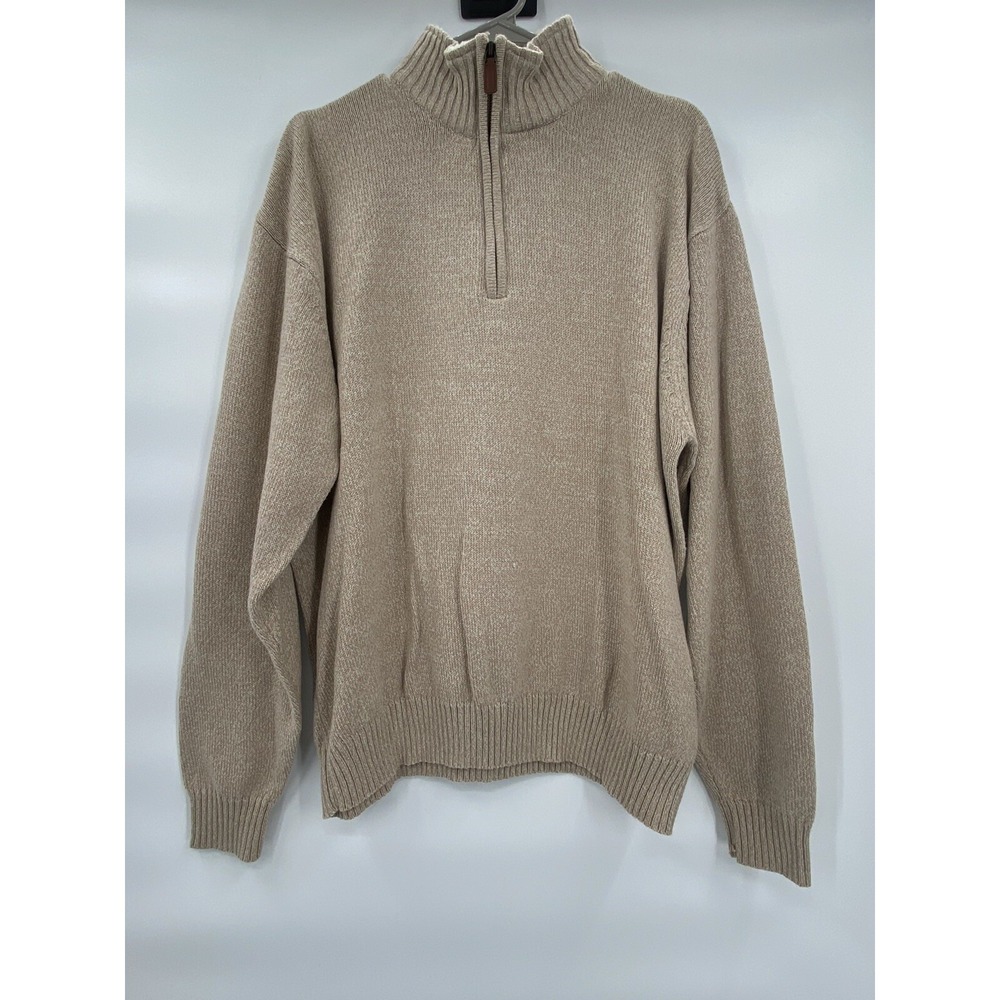 Oscar de la Renta Men's Size XXL Pullover Sweater Quarter Zip Knit Cotton Blend